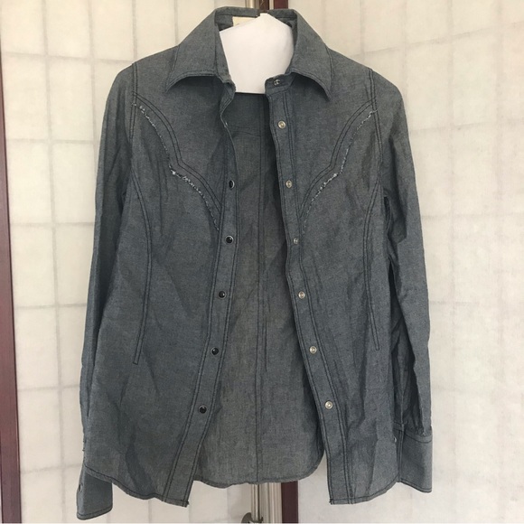 WILLIAM RAST Gray Snap Button Shirt, Size XS - Picture 6 of 14